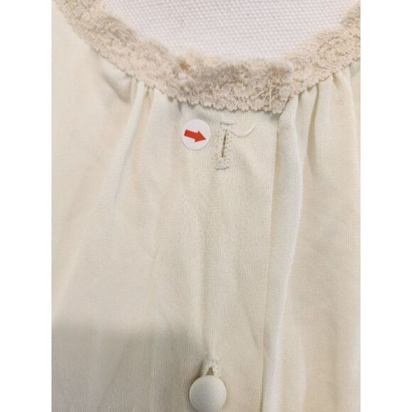 Vintage 60s Miss Elaine Light Mint Green Nylon Button Up Peignoir Robe S - Picture 5 of 6